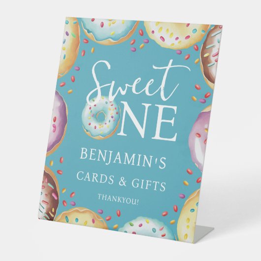 ドーナツSweet One 1 st Birthday Gift and Card 台座サイン (正面)