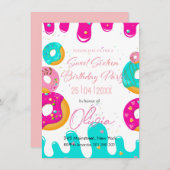 ドーナツsweet sixteen誕生日 招待状 (正面/裏面)