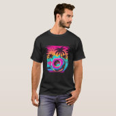 ドーナツSynthwave 80sレトロウェーブエステティック1 Tシャツ (正面フル)