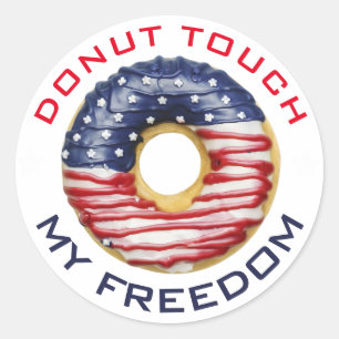 ドーナツTouch私の自由USA愛国的な7月4日 ラウンドシール