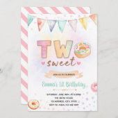 ドーナツTWOの誕生日の招待状 招待状 (正面/裏面)