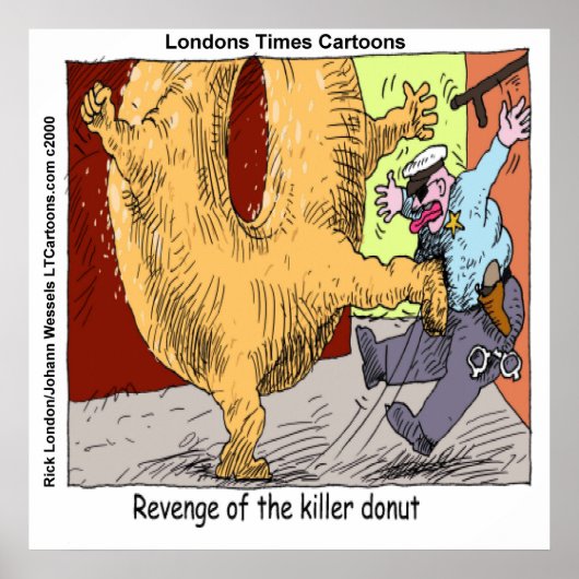 ドーナツvs警察おもしろい漫画ポスター ポスター (正面)