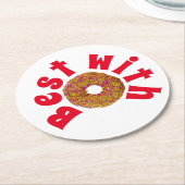 ドーナ最高の/ドーナツ ラウンドペーパーコースター (アングル)