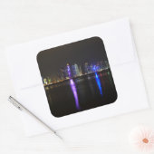 ドーハのスカイライン、カタール夜のステッカー スクエアシール (封筒)