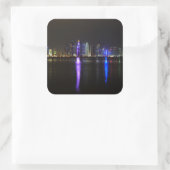 ドーハのスカイライン、カタール夜のステッカー スクエアシール (バッグ)