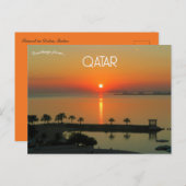 ドーハカタールの夕日 ポストカード (正面/裏面)