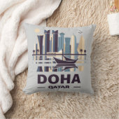 ドーハカタールアラビア半島 クッション (ブランケット)