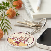 ドーハカタールシティスカイラインエンブレム キーホルダー (正面右)