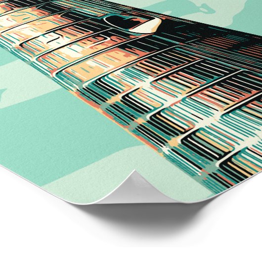 ドーハシェイクカリファスタジアムイラストレーションカタール ポスター (角)