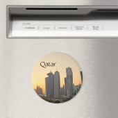 ドーハ上空の日没、カタール磁石と文字 マグネット (インサイチュ (食洗機))