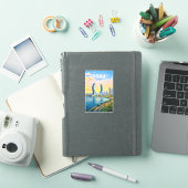 ドーハ カタール イラスト 旅行 アート ヴィンテージ シール (iPadカバー)