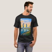ドーハ カタール イラスト 旅行 アート ヴィンテージ Tシャツ (正面フル)
