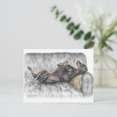 ドーバーおもしろいマンオンソファ ポストカード (スタンド正面)