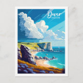 ドーバーイングランドヴィンテージトラベルプレイスイラストレーション ポストカード (正面)