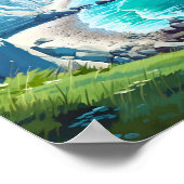 ドーバーイングランドヴィンテージ旅行の白い崖 ポスター (角)