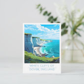 ドーバーイングランドヴィンテージ旅行の白い崖 ポストカード (スタンド正面)