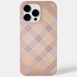 ドーバーグレーとメタリックピーチの格子柄 Case-Mate iPhone 14 PRO MAXケース