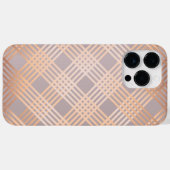 ドーバーグレーとメタリックピーチの格子柄 Case-Mate iPhoneケース (裏面 (横))