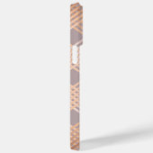 ドーバーグレーとメタリックピーチプレイド Case-Mate iPhoneケース (裏面 / 右)