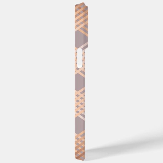 ドーバーグレーとメタリックピーチプレイド Case-Mate iPhoneケース (裏面 / 右)