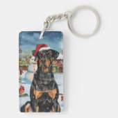 ドーバーマンウィンターワンダーランドクリスマスジョイ キーホルダー (裏面)