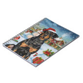 ドーバーマンウィンターワンダーランドクリスマスジョイ ノートブック (左側)