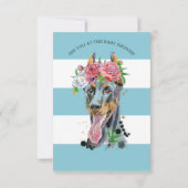 ドーバーマンウォーターカラーベビーシャワー招待状 招待状 (裏面)