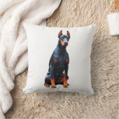 ドーバーマンウォーターカラー絵を描アート クッション (ブランケット)