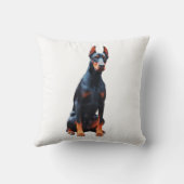 ドーバーマンウォーターカラー絵を描アート クッション (裏面)