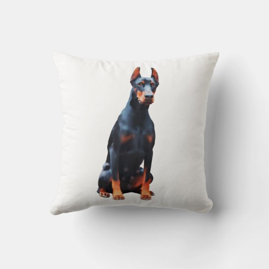 ドーバーマンウォーターカラー絵を描アート クッション (裏面)