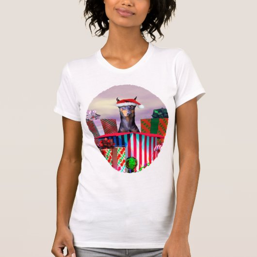 ドーバーマンクリスマスサプライズ Tシャツ (正面)