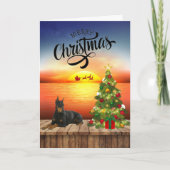 ドーバーマンクリスマスサンセットカード シーズンカード (正面)