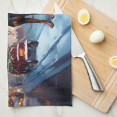 ドーバーマンクリスマスフェスティバルシーズン キッチンタオル (四つ折り)