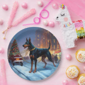 ドーバーマンクリスマスフェスティバルシーズン ペーパープレート (パーティー)