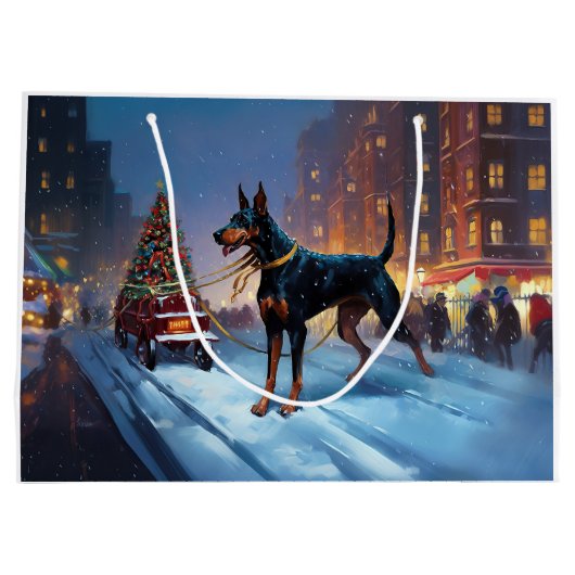 ドーバーマンクリスマスフェスティバルシーズン ラージペーパーバッグ (裏面)