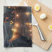 ドーバーマンクリスマスフェスティバル航海 キッチンタオル (四つ折り)