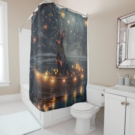 ドーバーマンクリスマスフェスティバル航海 シャワーカーテン (インサイチュ)