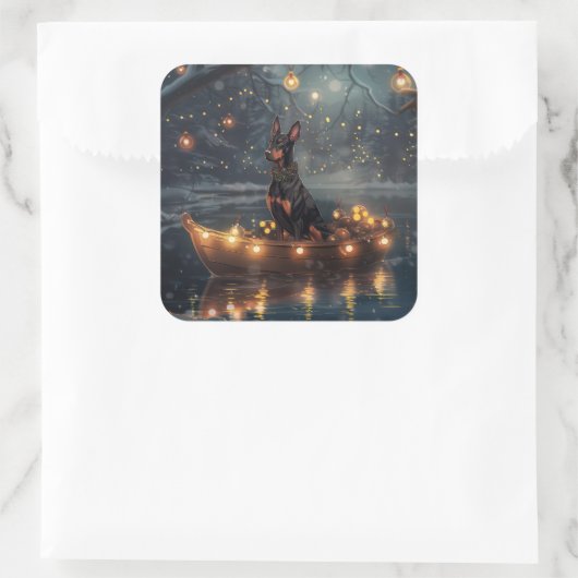 ドーバーマンクリスマスフェスティバル航海 スクエアシール (バッグ)