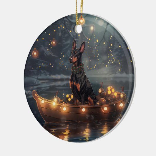 ドーバーマンクリスマスフェスティバル航海 セラミックオーナメント (左)