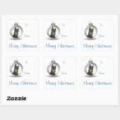 ドーバーマンクリスマスプレゼントのシール スクエアシール (シート)