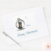 ドーバーマンクリスマスプレゼントのシール スクエアシール (封筒)