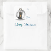 ドーバーマンクリスマスプレゼントのシール スクエアシール (バッグ)