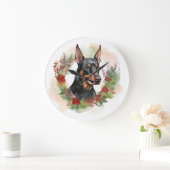 ドーバーマンクリスマスリースフェスティバルカップ ラージ壁時計 (ホーム)