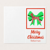 ドーバーマンシルエットクリスマスドッグ&ボウギフトラベル (外部フラット)