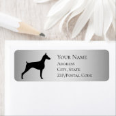 ドーバーマンシルエット差出人住所 ラベル (インサイチュ)
