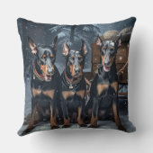 ドーバーマンスノースリークリスマスデコール クッション (裏面)