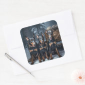 ドーバーマンスノースリークリスマスデコール スクエアシール (封筒)