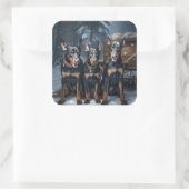 ドーバーマンスノースリークリスマスデコール スクエアシール (バッグ)