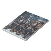 ドーバーマンスノースリークリスマスデコール ノートパッド (回転)