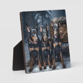 ドーバーマンスノースリークリスマスデコール フォトプラーク (正面)